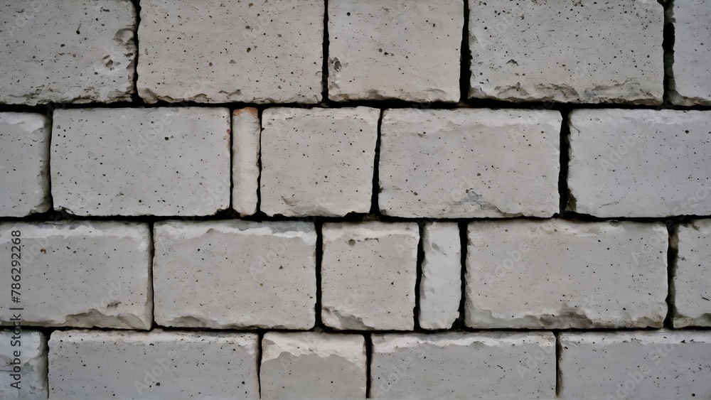 Fototapeta premium Gray brick wall texture background. Gray brick wall background. Grey brick wall texture.