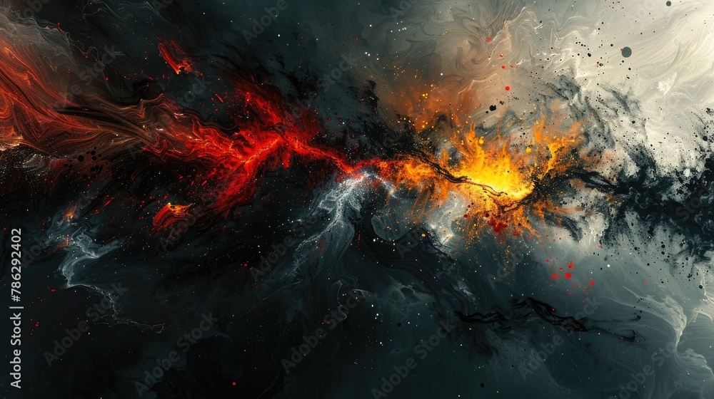 he fiery reds and oranges of the flames clashed with the dark blues and whites of the air lap he fiery reds and oranges of the flames clashed with the dark blues and whites of the air lap