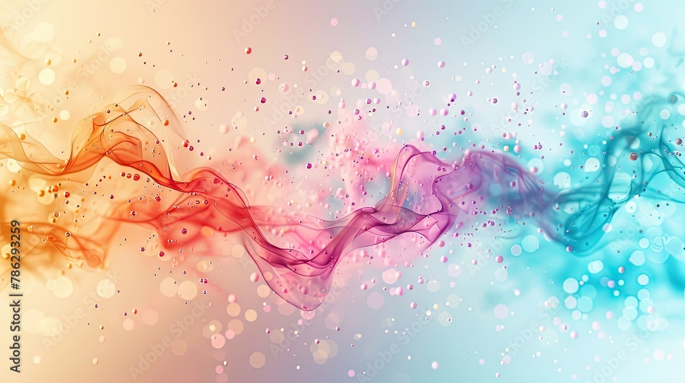 Colorful smoke flows against a bright background