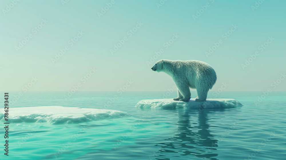 Polar bear on a small ice floe