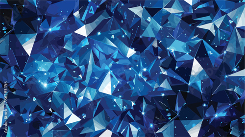 Dark BLUE vector template with crystals triangles