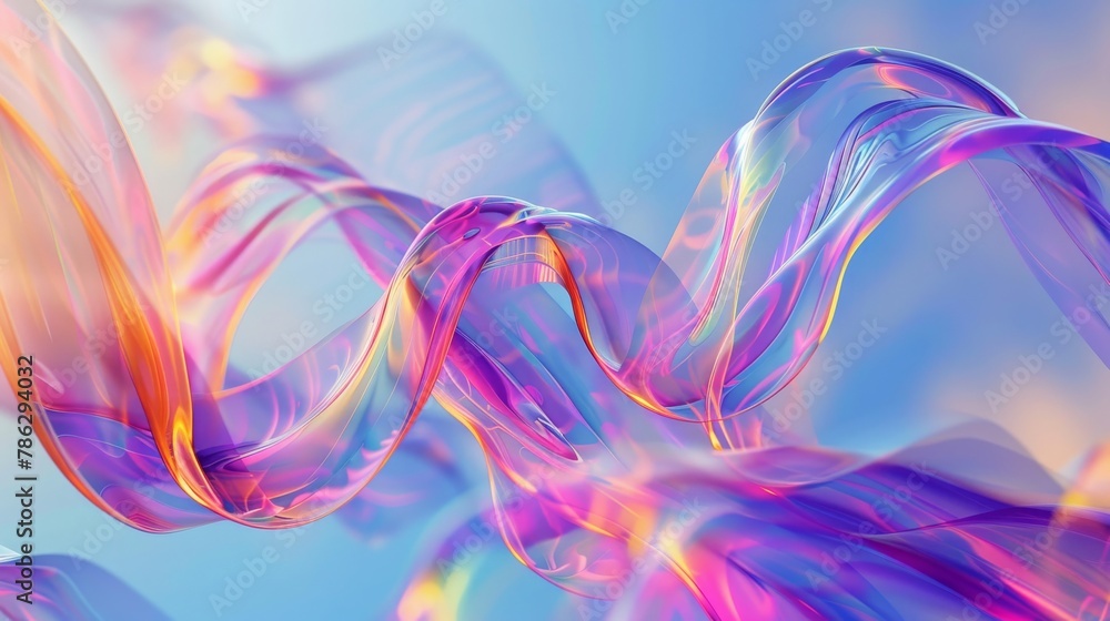 Close up of vibrant ribbon on electric blue background Close up of vibrant ribbon on electric blue background