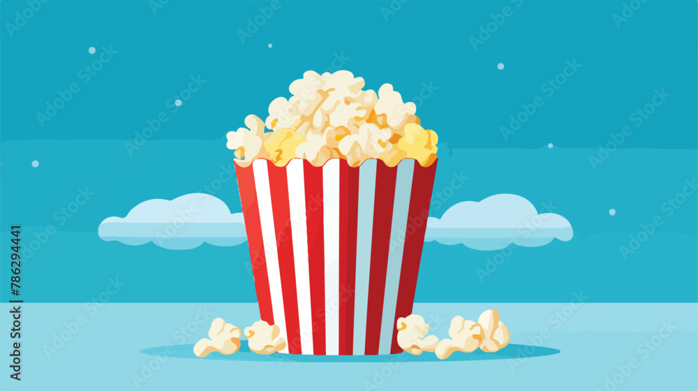 Delectable popcorn in a cinema popcorn bucket against