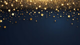 Christmas and New Year background with gold glittering stars