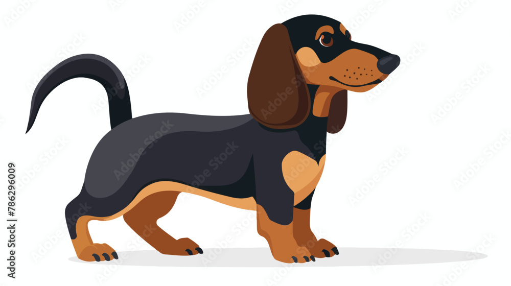 Dog cartoon flat vector isolated on white background -