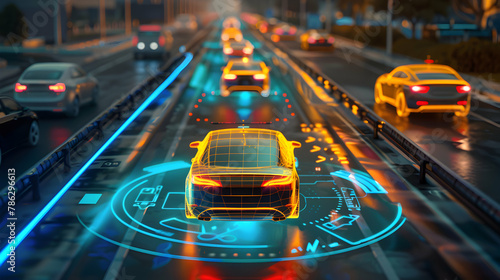 Autonomous vehicle with active sensors navigating a digital roadmap on a smart city grid

