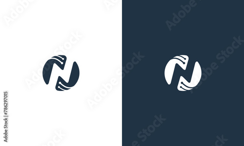initial letter N monogram logo design vector illustration