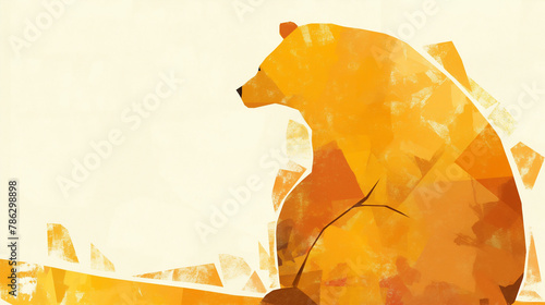 Urso pardo no fundo branco - Ilustração
