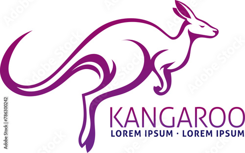 A kangaroo Australian animal design mascot icon illustration concept