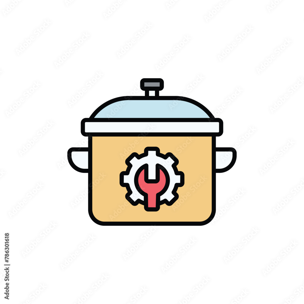 Cooker icon design with white background stock illustration Cooker icon design with white background stock illustration