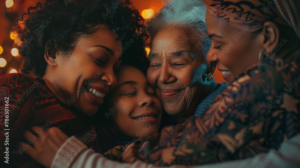 Multigenerational Connection: Grandmother, Mother, and Daughter in Unity. Generative AI. Multigenerational Connection: Grandmother, Mother, and Daughter in Unity. Generative AI.
