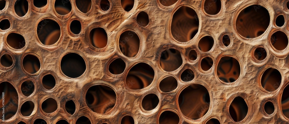 Abstract organic brown wooden wood texture with holes, perforated texture background banner wall wallpaper backdrop for webdesign Abstract organic brown wooden wood texture with holes, perforated texture background banner wall wallpaper backdrop for webdesign