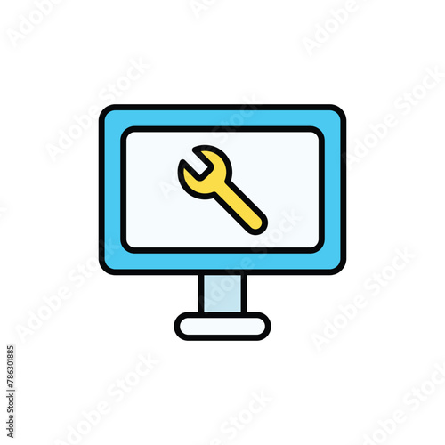 Computer icon design with white background stock illustration