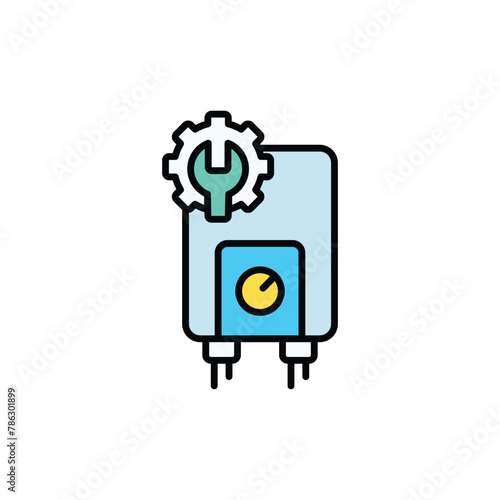 Water Heater icon design with white background stock illustration