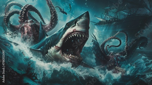 Shark amidst a maelstrom wi...