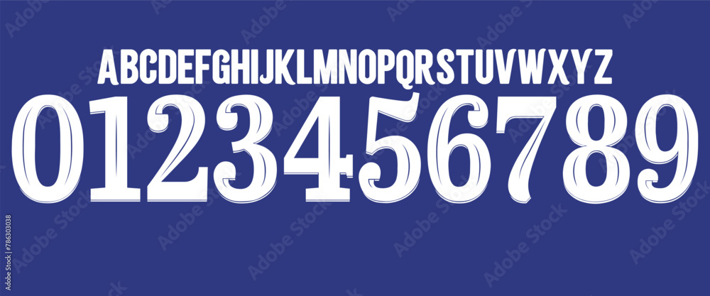 font vector team 2023 - 2024 kit sport style font. Porto football style font. sports style letters and numbers for soccer team