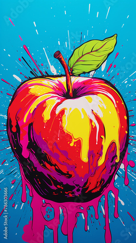 pop-art apple cartoon   reated with Generative Ai