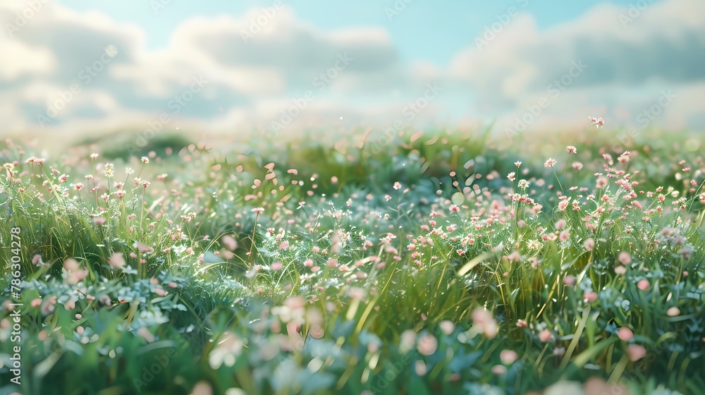 Fototapeta premium Color fantasy grass landscape abstract poster background