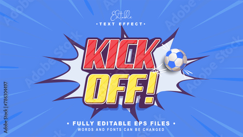 editable kick off text effect.typhography logo