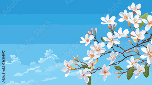 Frangipani branches adorned with a flower