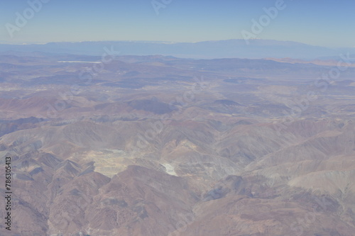 Vista aérea das cordilheiras dos Andes