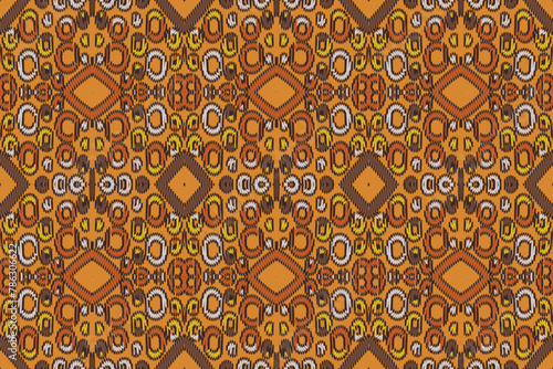 Motif folklore pattern Seamless Native American, Motif embroidery, Ikat embroidery vector Design for Print Texture fabric saree sari carpet. kurta vector patola saree