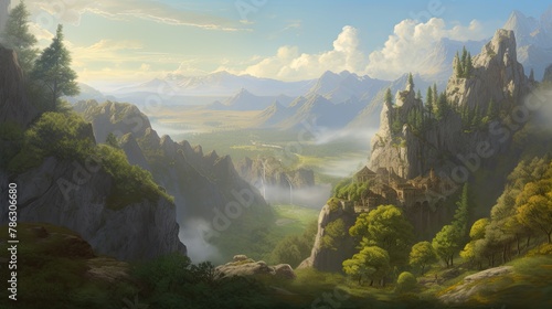 Fantasy landscape paintings, fantasy background © Kosvintseva