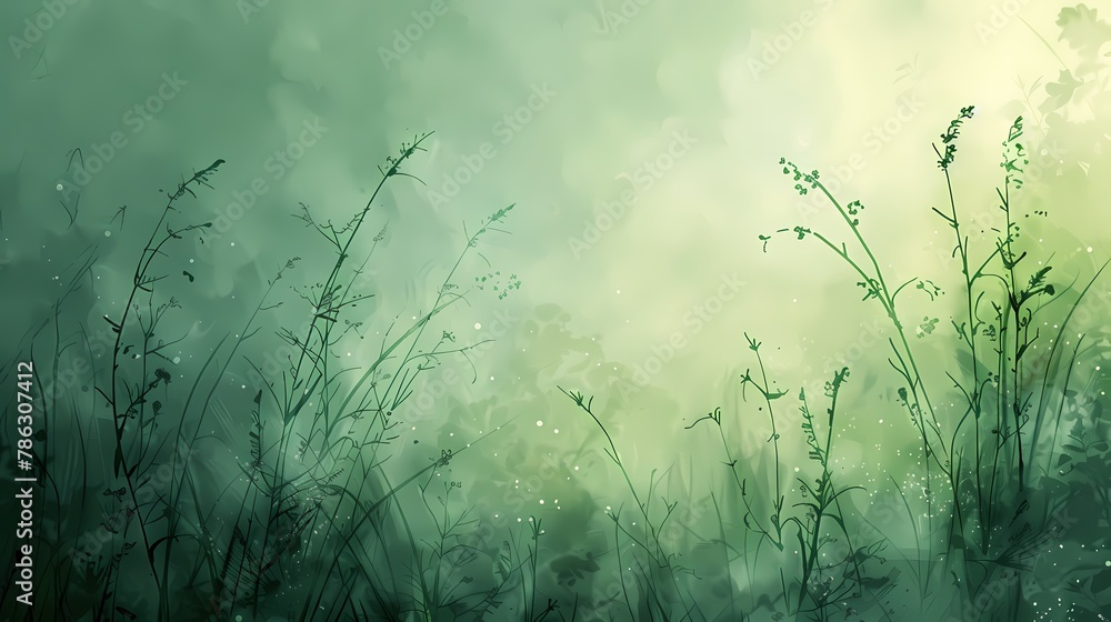 Green early morning landscape abstract poster background Green early morning landscape abstract poster background