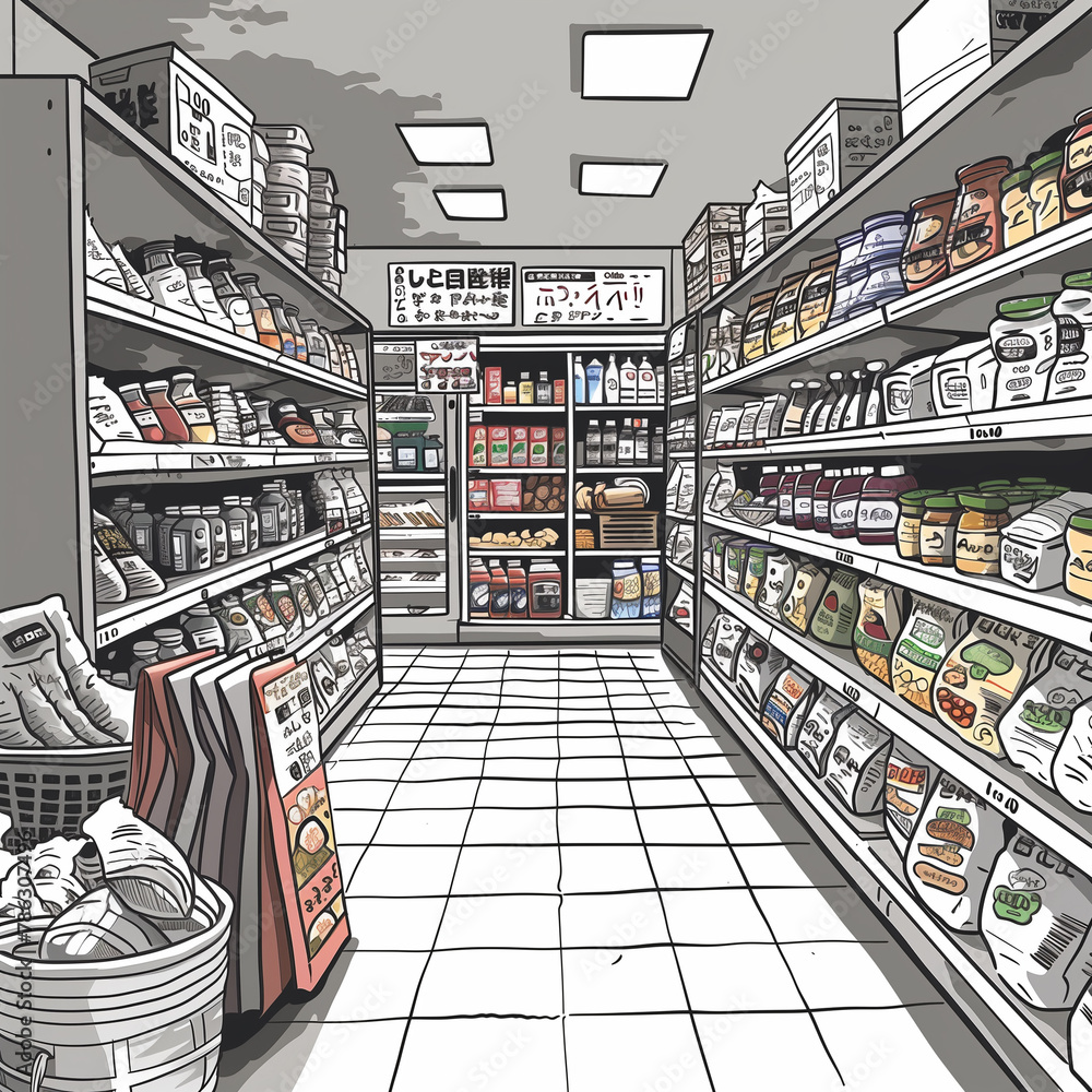 Manga Market Marvel Illustrated Grocery Store