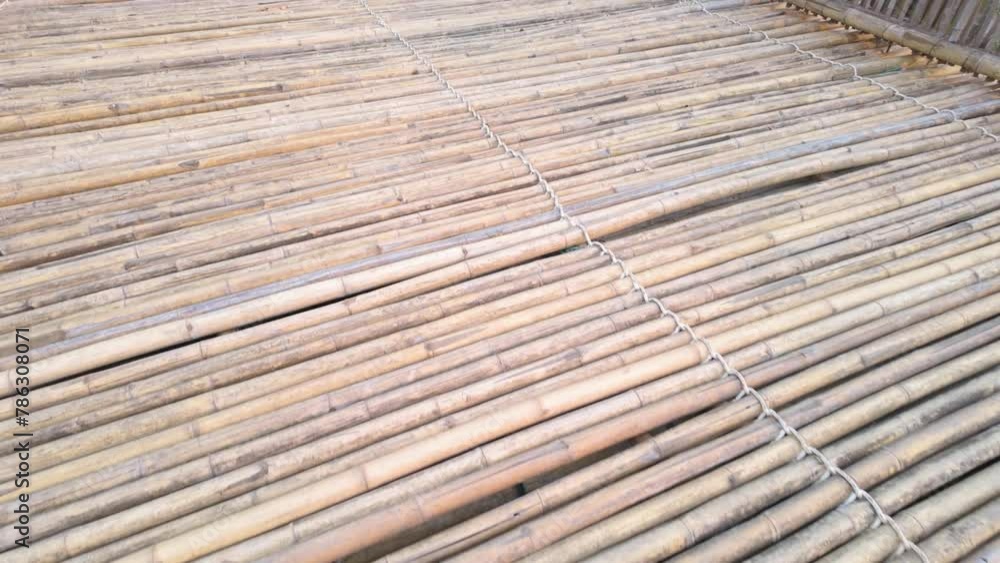Bamboo Bridge Over River in Asia Bamboo Bridge Over River in Asia