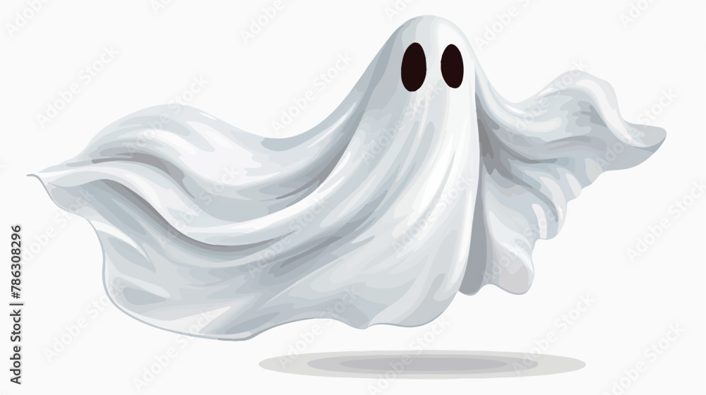 Ghost with a white sheet and eyes clipart on transpare