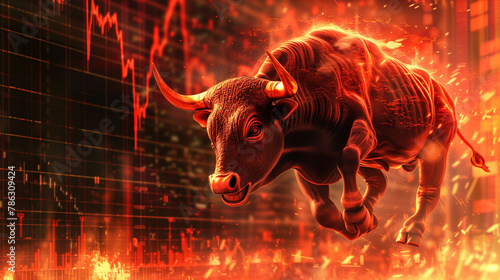 Bullish Momentum, Vibrant Stock Market Scene photo