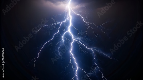 Flash of Lightning Pierces the Dark, Infusing the Sky with Electric Energy.