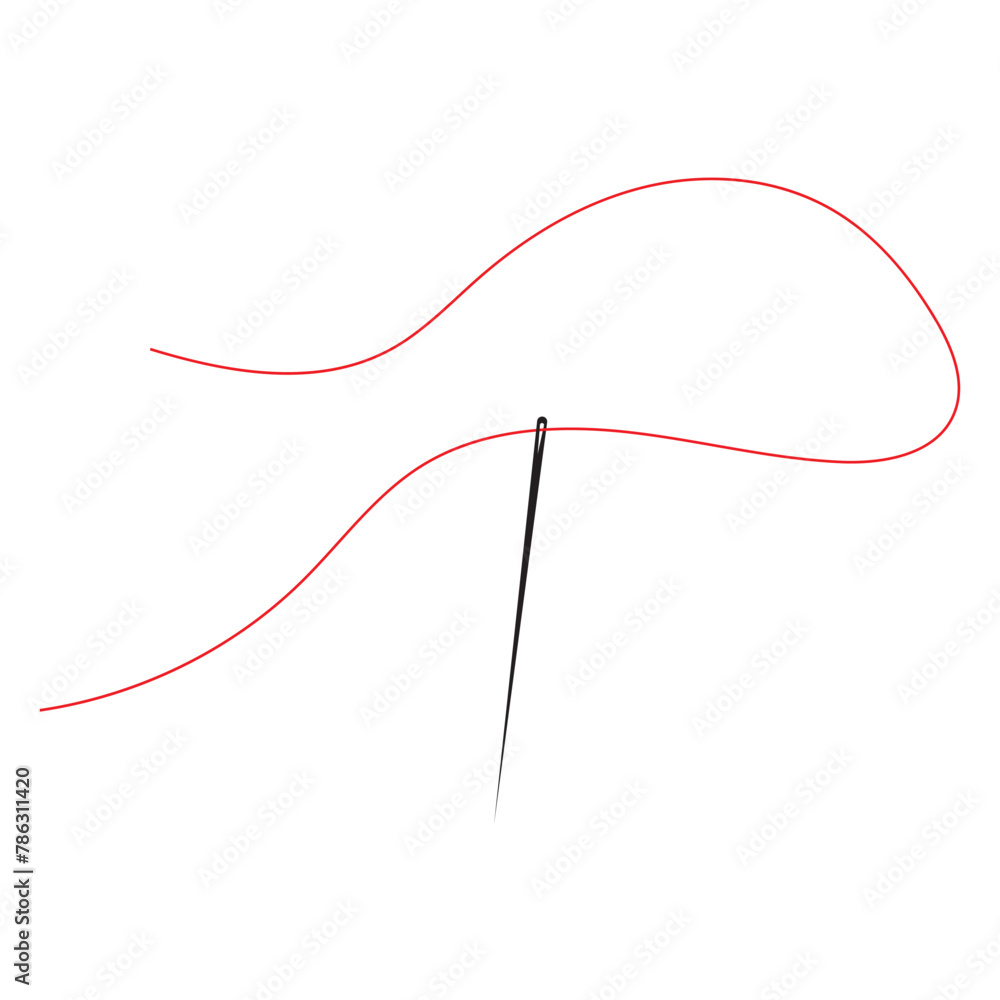 Needle with thread vector icons. Black silhouette with sewing needle. isolated on a white background. Vector illustration. EPS 10 Needle with thread vector icons. Black silhouette with sewing needle. isolated on a white background. Vector illustration. EPS 10