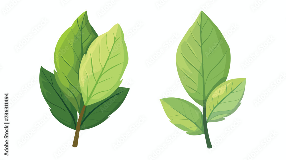 Green Tree leaf ecology nature element vector flat vector