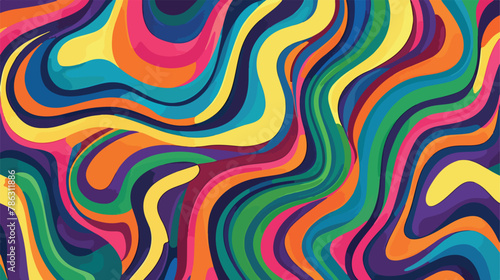 Groovy hippie 70s backgrounds. Waves swirl twirl