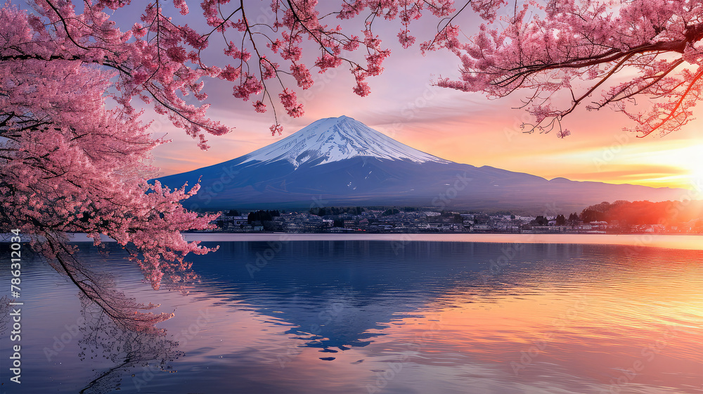 landmark in japan on backgrund