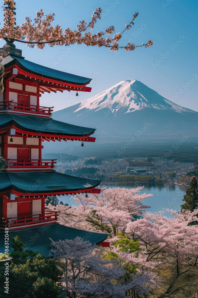 landscape in japan on backgrund