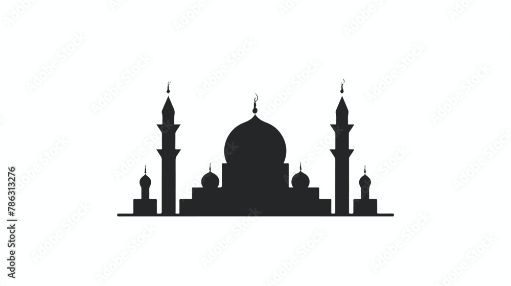 Mosque silhouette icon isolated on a white background.