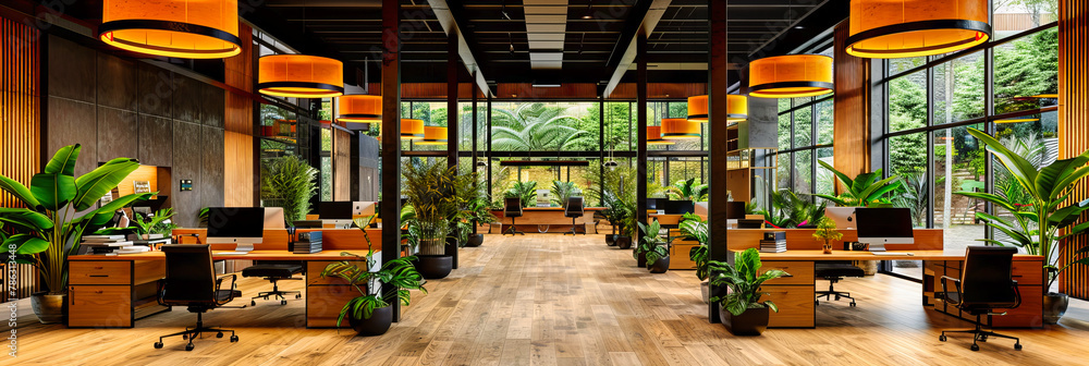 Lush Indoor Garden with Tropical Plants and Natural Light, Creating a Relaxing and Refreshing Atmosphere