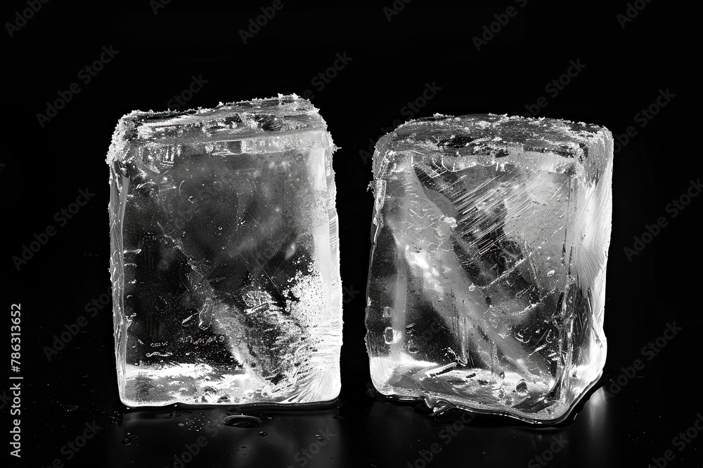 Ice blocks isolated on black background Ice blocks isolated on black background