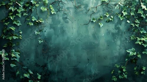 Vine plant wall poster background © jinzhen