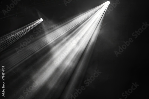 Light beam on black background