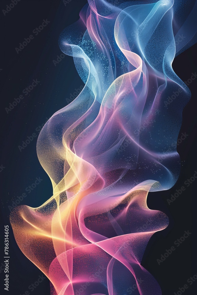 Grainy gradient background with blue, pink, and yellow shades forming an abstract glowing color wave Grainy gradient background with blue, pink, and yellow shades forming an abstract glowing color wave