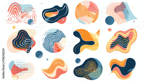 Naive playful abstract shapes backgrounds. Brutal cont