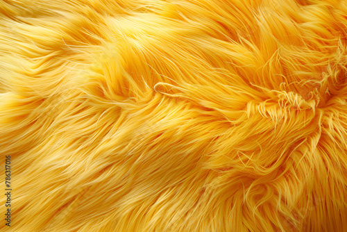 Fluffy yellow fur texture background	
