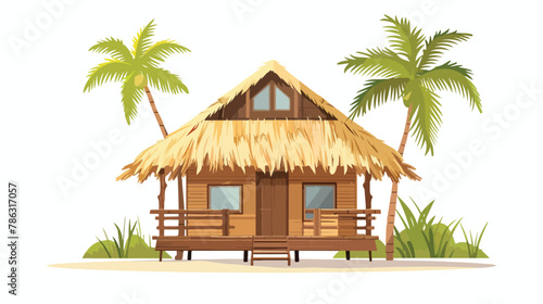 Hawaii island beach house or tropical bar vector.