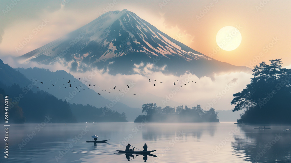  Mist-Shrouded Fuji
