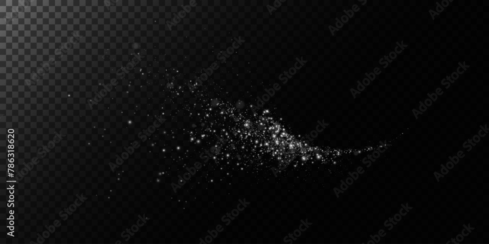 Sparks of dust and stars shine with special light. Vector sparks on transparent dark background. Christmas light effect. Sparkling particles of magic dust. Sparks of dust and stars shine with special light. Vector sparks on transparent dark background. Christmas light effect. Sparkling particles of magic dust.