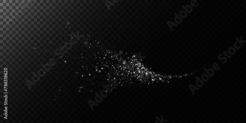 Sparks of dust and stars shine with special light. Vector sparks on transparent dark background. Christmas light effect. Sparkling particles of magic dust.	